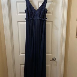 Davids Bridal Maternity Sleeveless Long Lace Dress